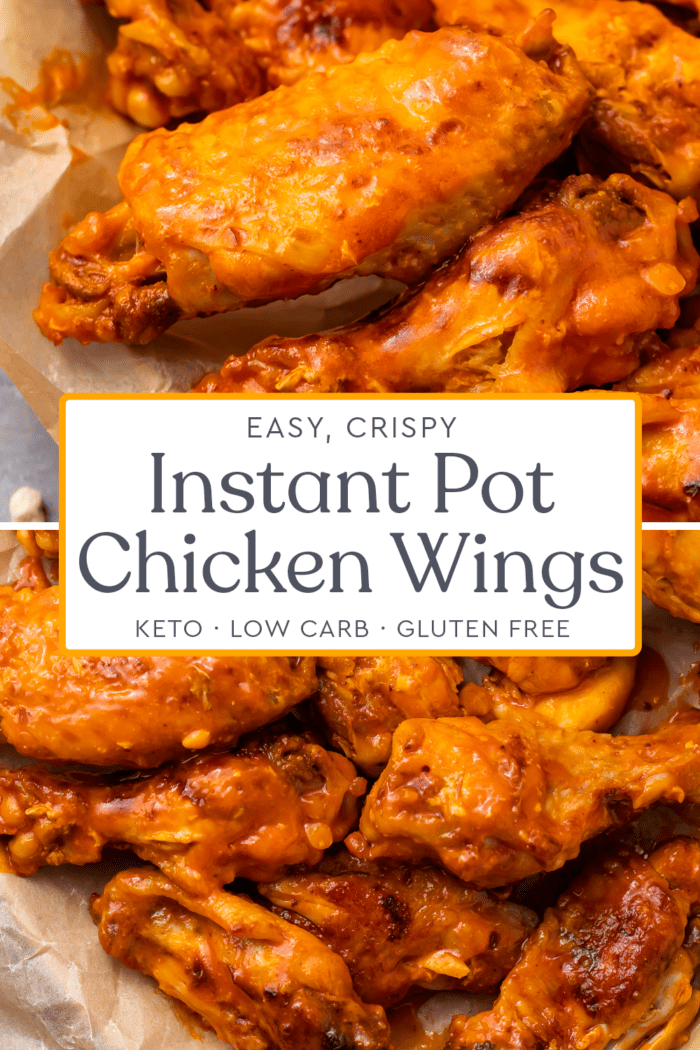 Pin graphic for Instant Pot chicken wings