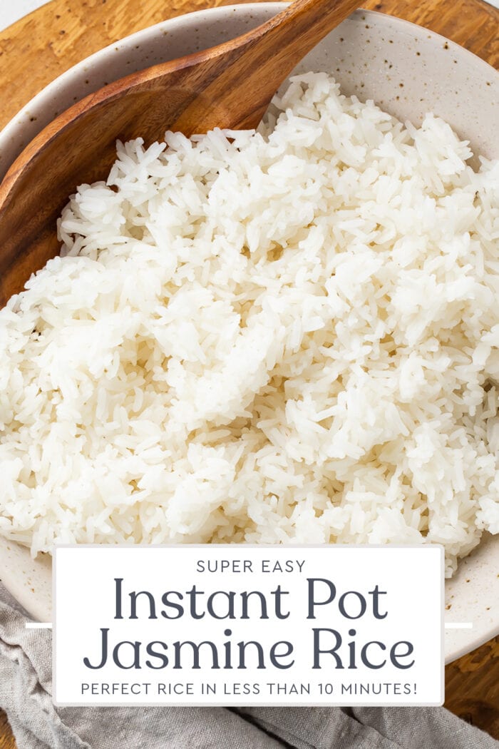 Pin graphic for Instant Pot jasmine rice