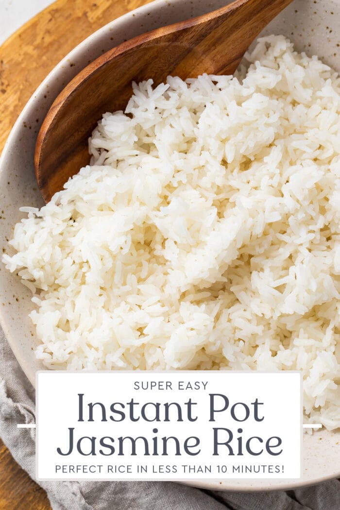 Pin graphic for Instant Pot jasmine rice