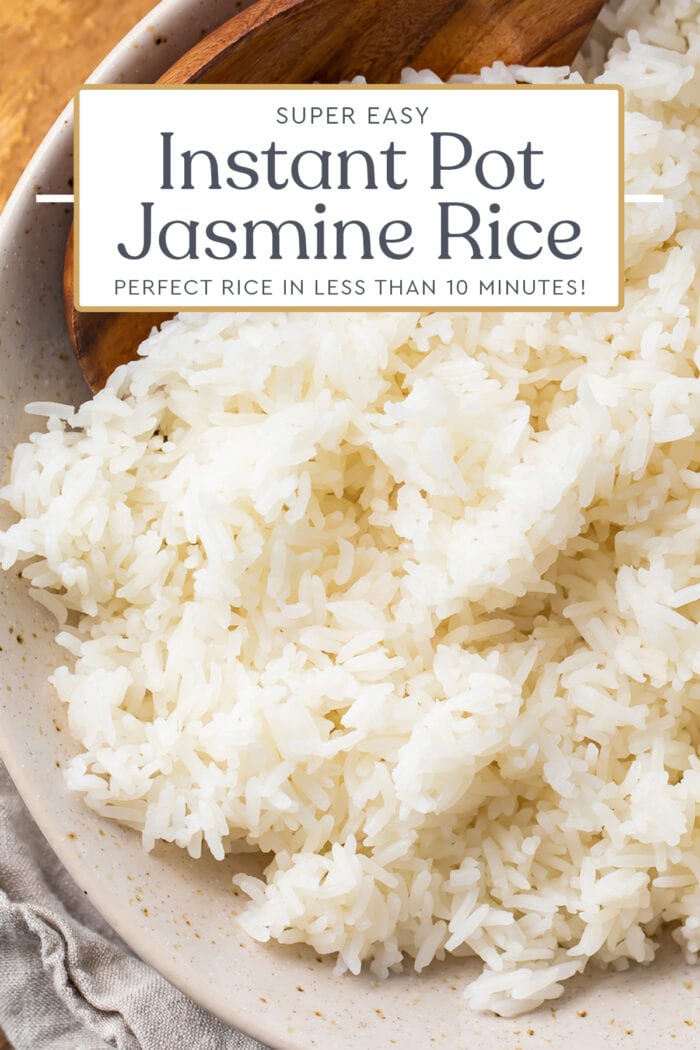 Pin graphic for Instant Pot jasmine rice