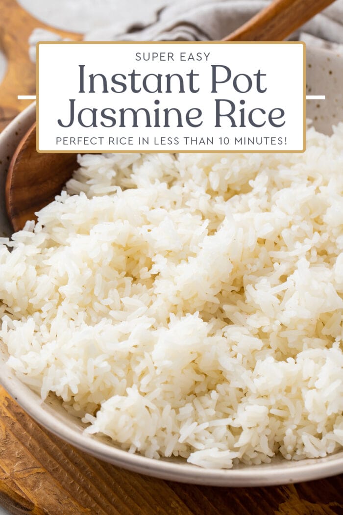 Pin graphic for Instant Pot jasmine rice