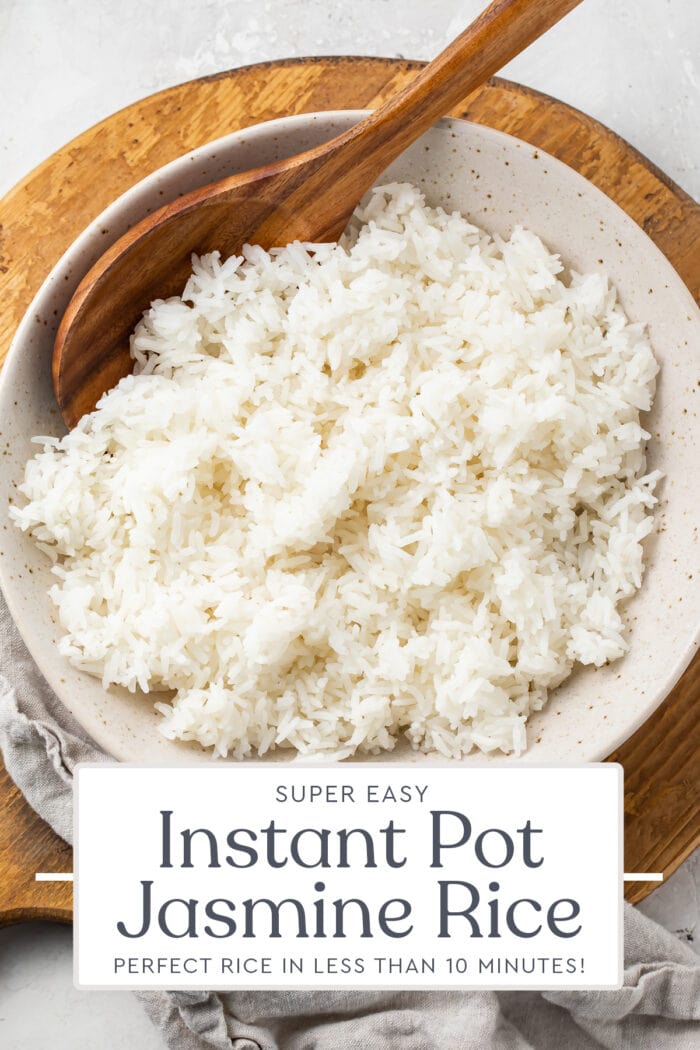 Pin graphic for Instant Pot jasmine rice