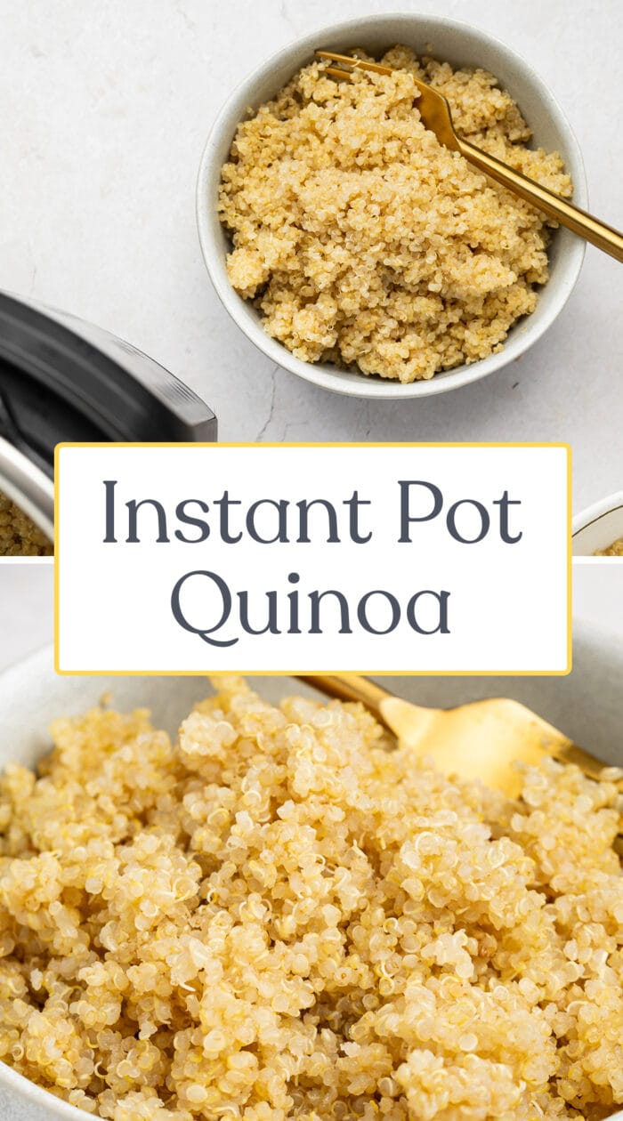 Pin graphic for Instant Pot quinoa