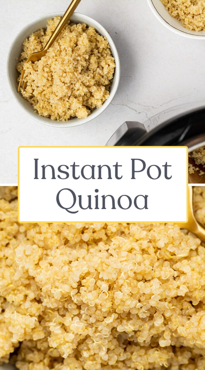 Pin graphic for Instant Pot quinoa