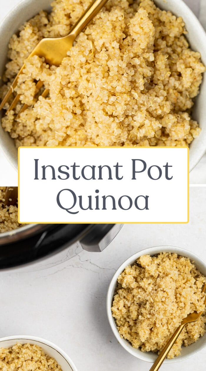 Pin graphic for Instant Pot quinoa