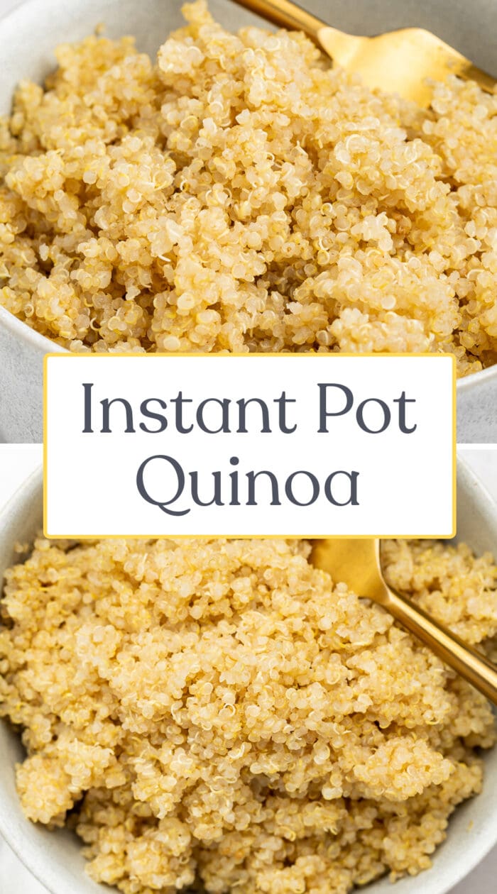 Pin graphic for Instant Pot quinoa