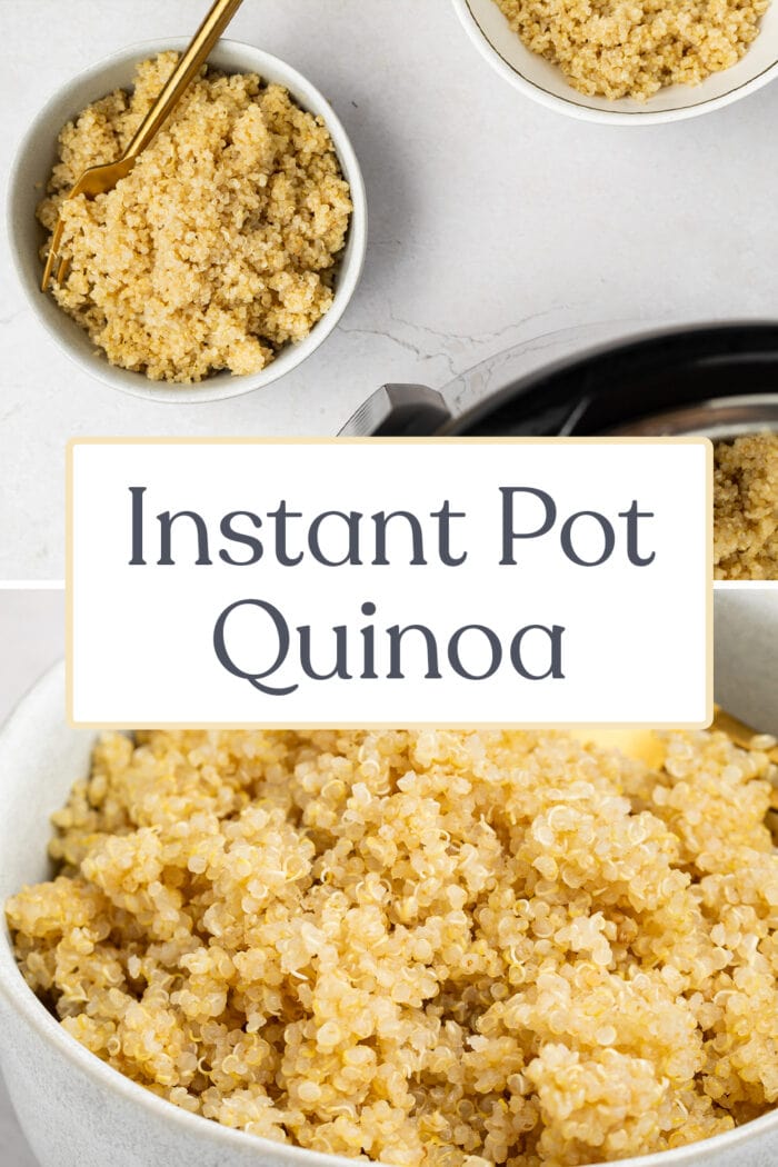 Pin graphic for Instant Pot quinoa