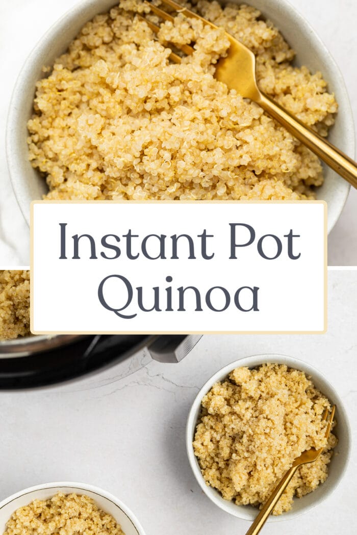 Pin graphic for Instant Pot quinoa