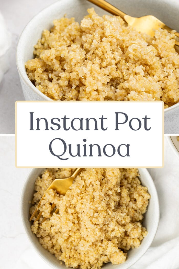 Pin graphic for Instant Pot quinoa