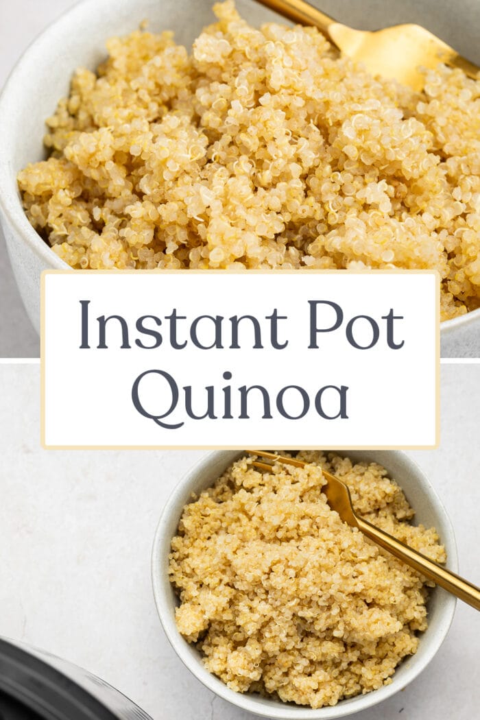 Pin graphic for Instant Pot quinoa