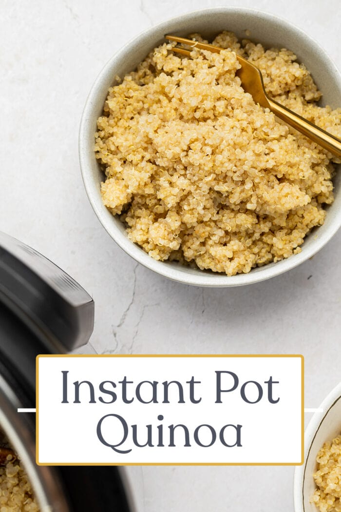 Pin graphic for Instant Pot quinoa