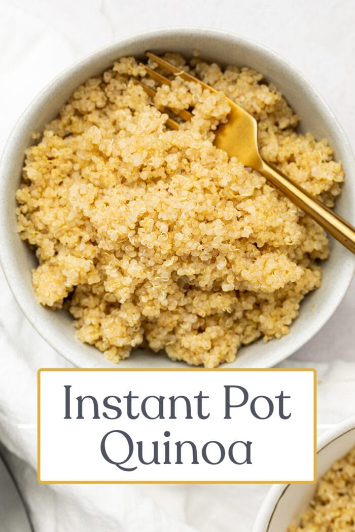 Pin graphic for Instant Pot quinoa