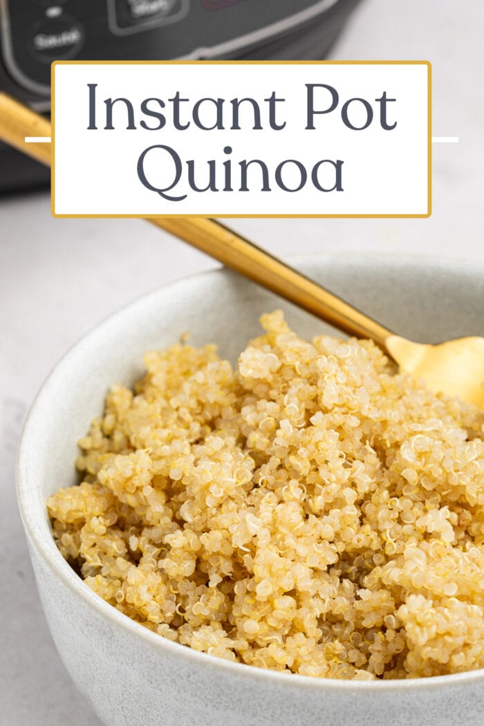 Pin graphic for Instant Pot quinoa