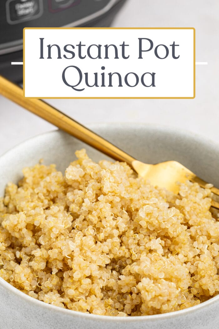 Pin graphic for Instant Pot quinoa