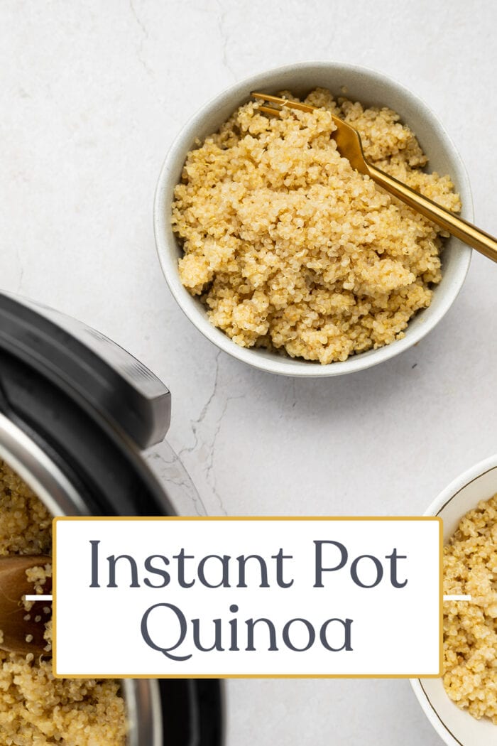 Pin graphic for Instant Pot quinoa