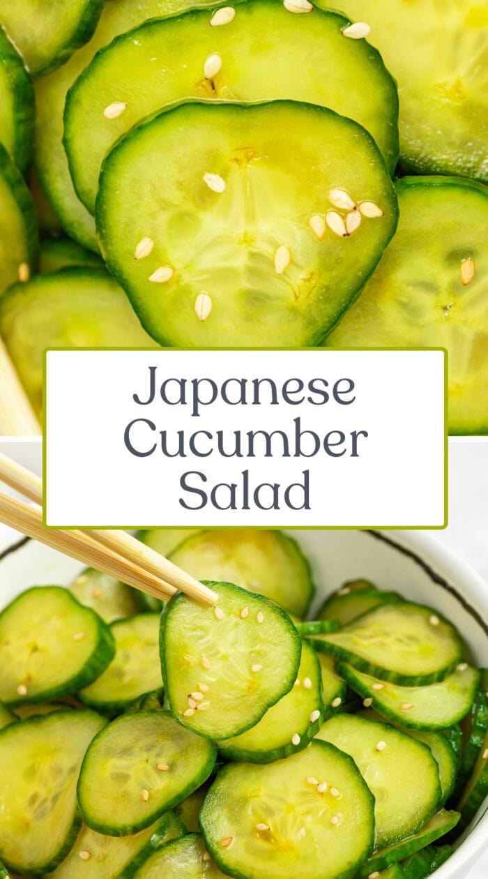 Pin graphic for Japanese cucumber salad