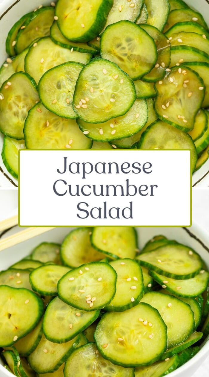 Pin graphic for Japanese cucumber salad