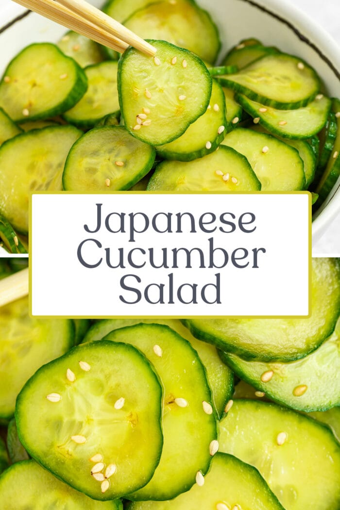 Pin graphic for Japanese cucumber salad