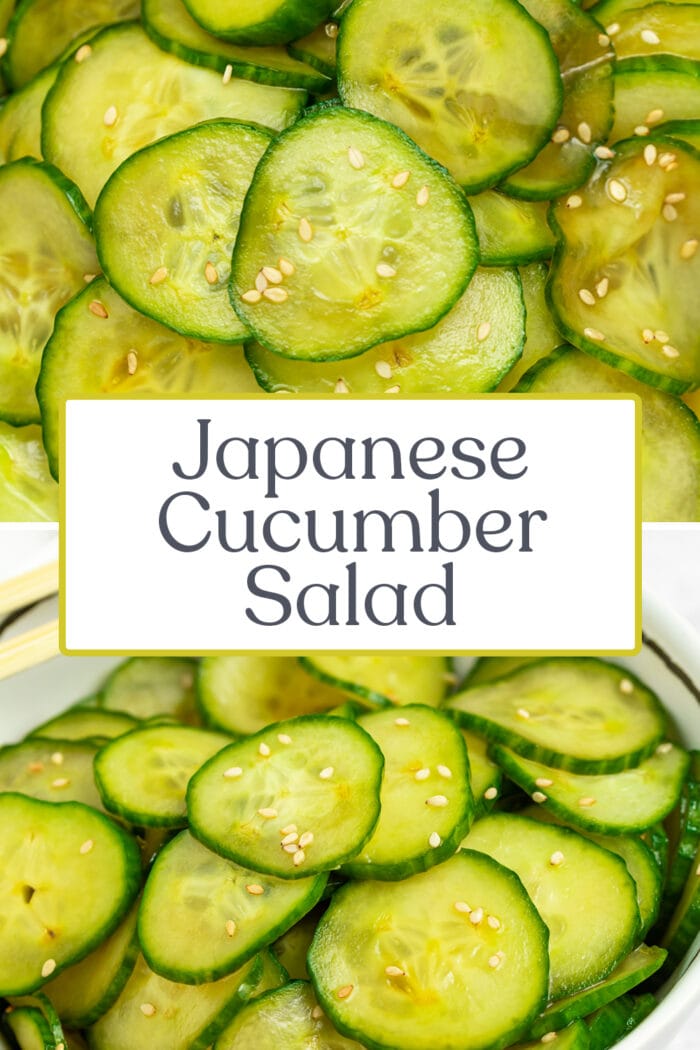 Pin graphic for Japanese cucumber salad