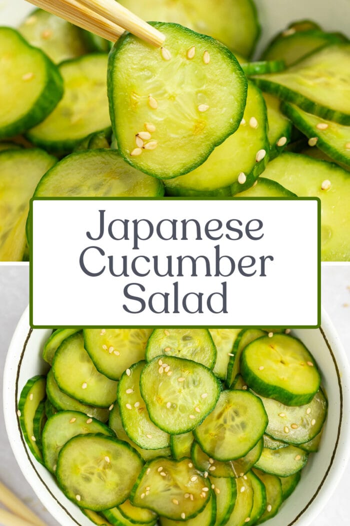 Pin graphic for Japanese cucumber salad