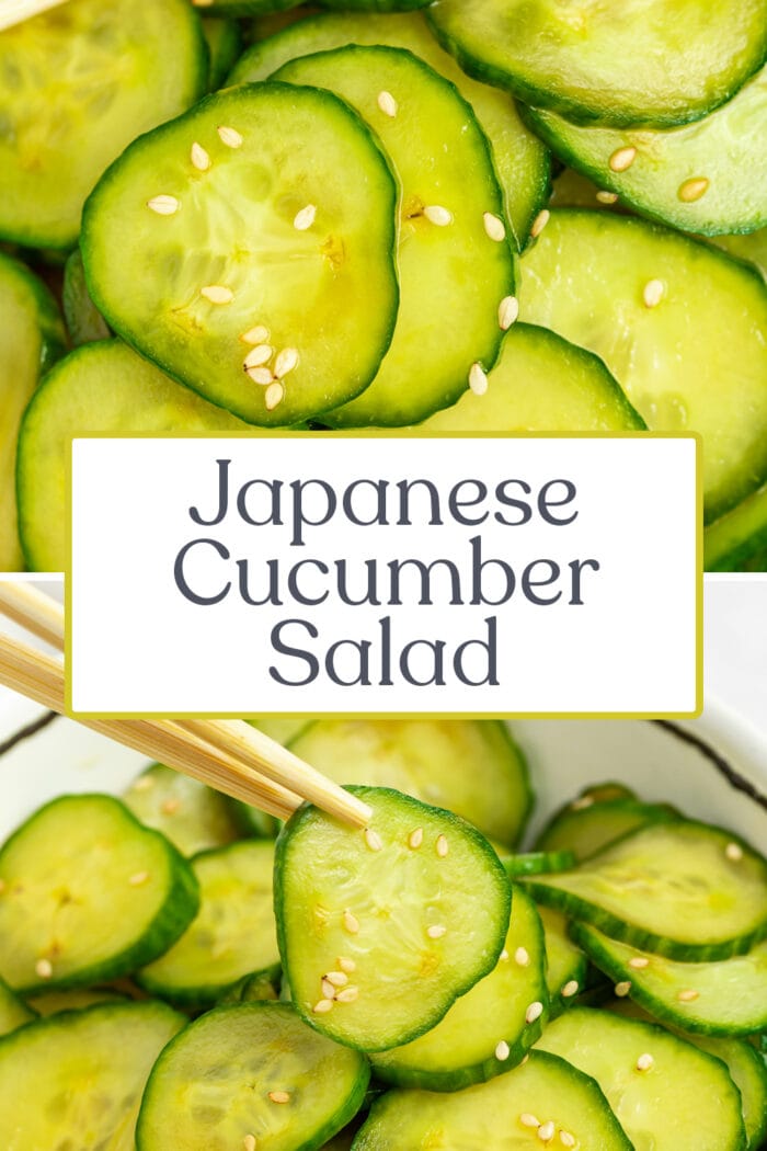 Pin graphic for Japanese cucumber salad