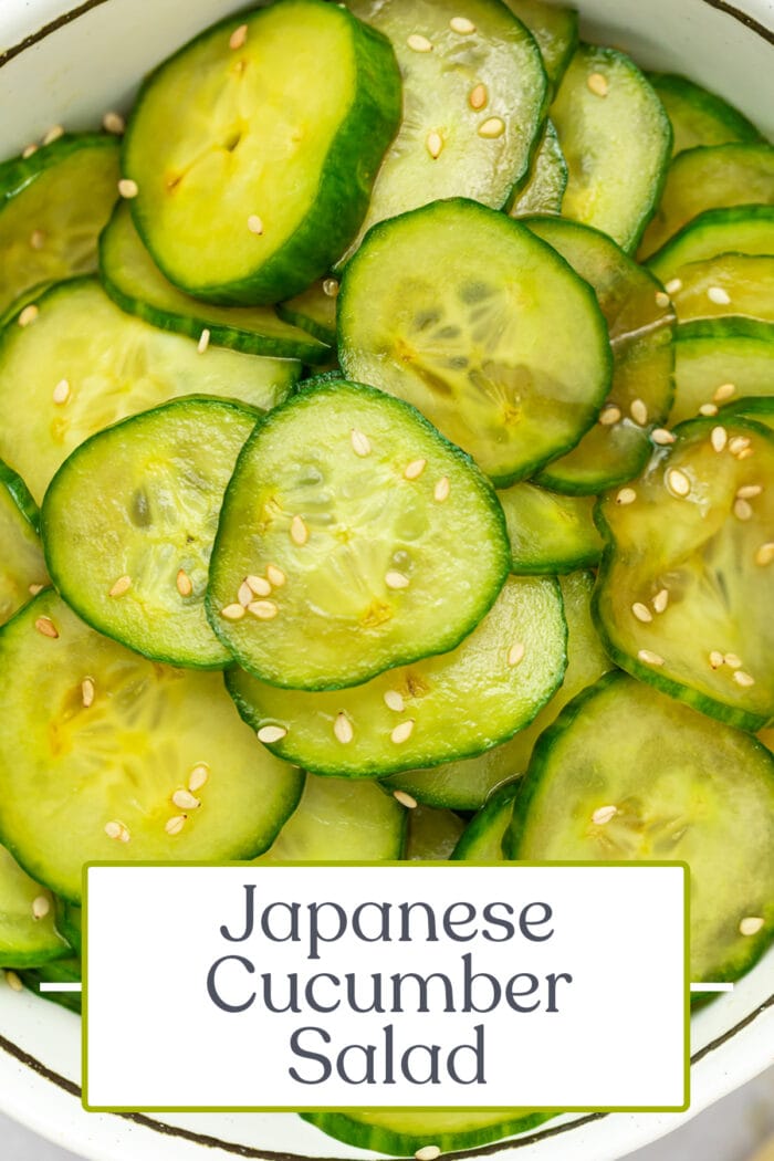 Pin graphic for Japanese cucumber salad