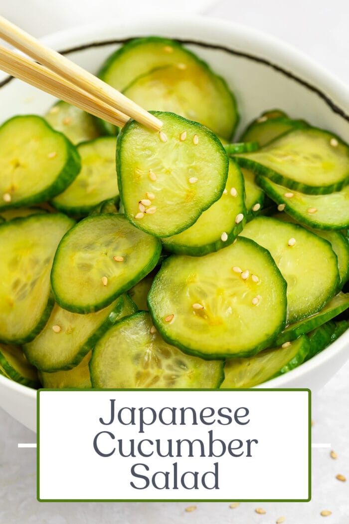 Pin graphic for Japanese cucumber salad