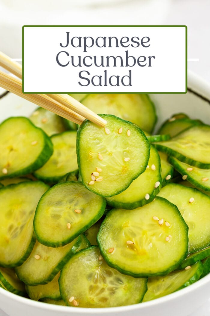 Pin graphic for Japanese cucumber salad