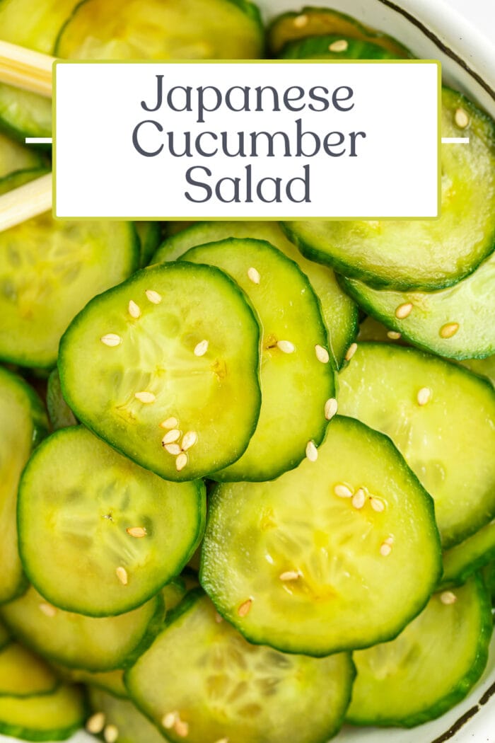 Pin graphic for Japanese cucumber salad