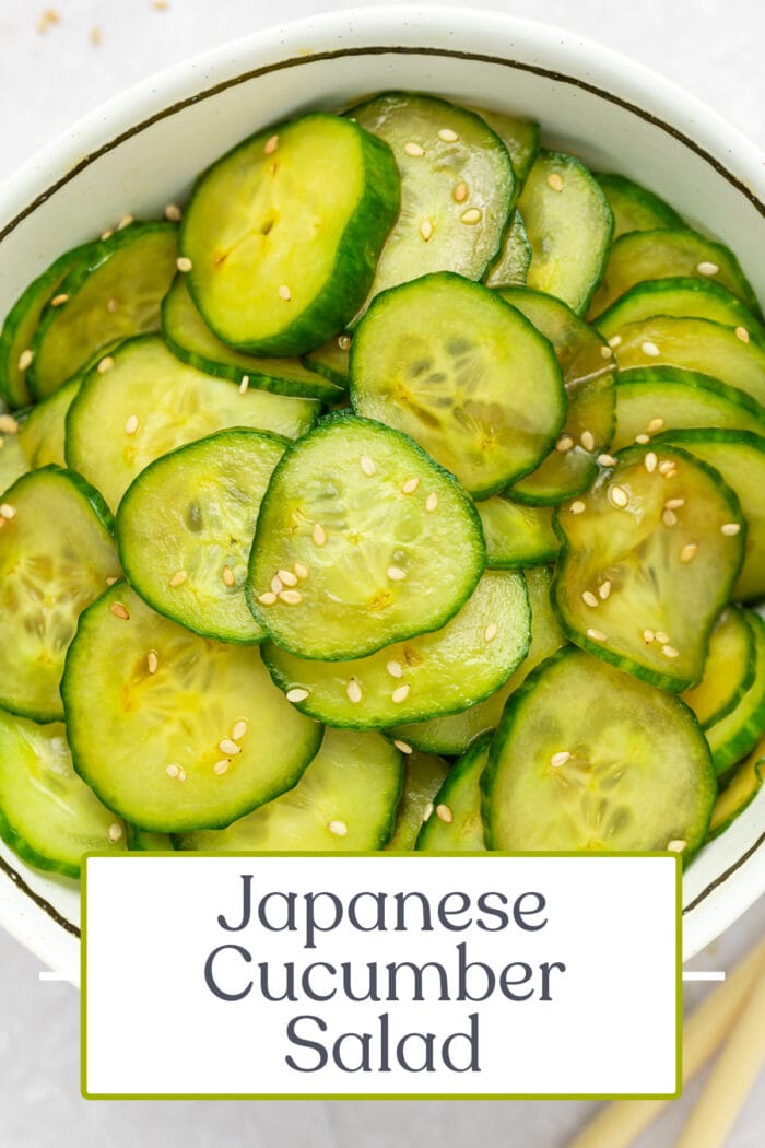 Pin graphic for Japanese cucumber salad