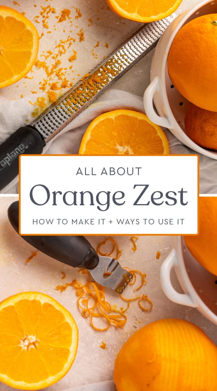 Pin graphic for orange zest