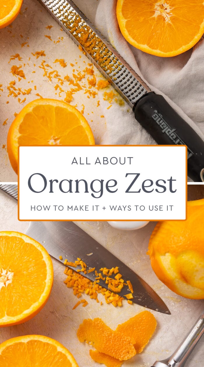 Pin graphic for orange zest