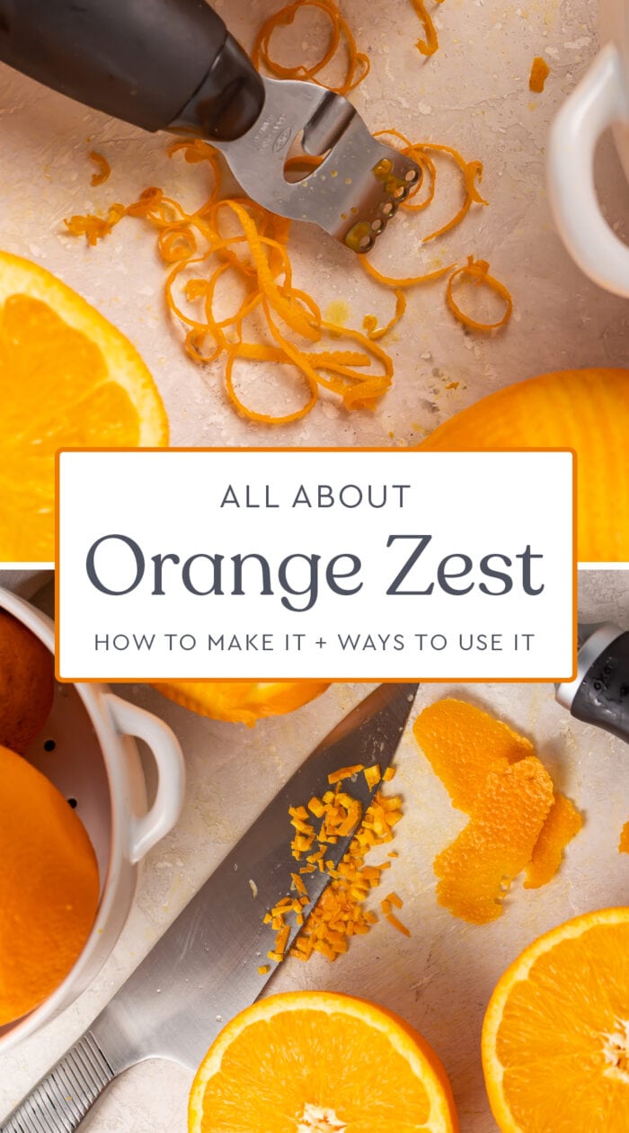 Pin graphic for orange zest