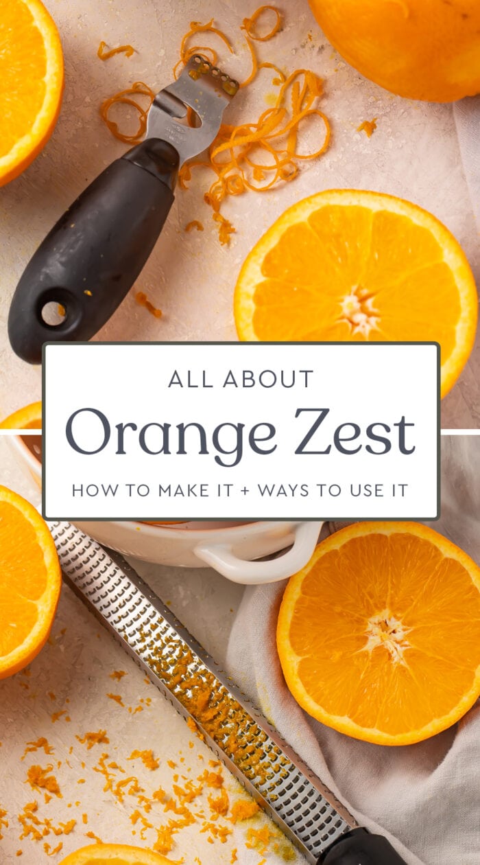 Pin graphic for orange zest