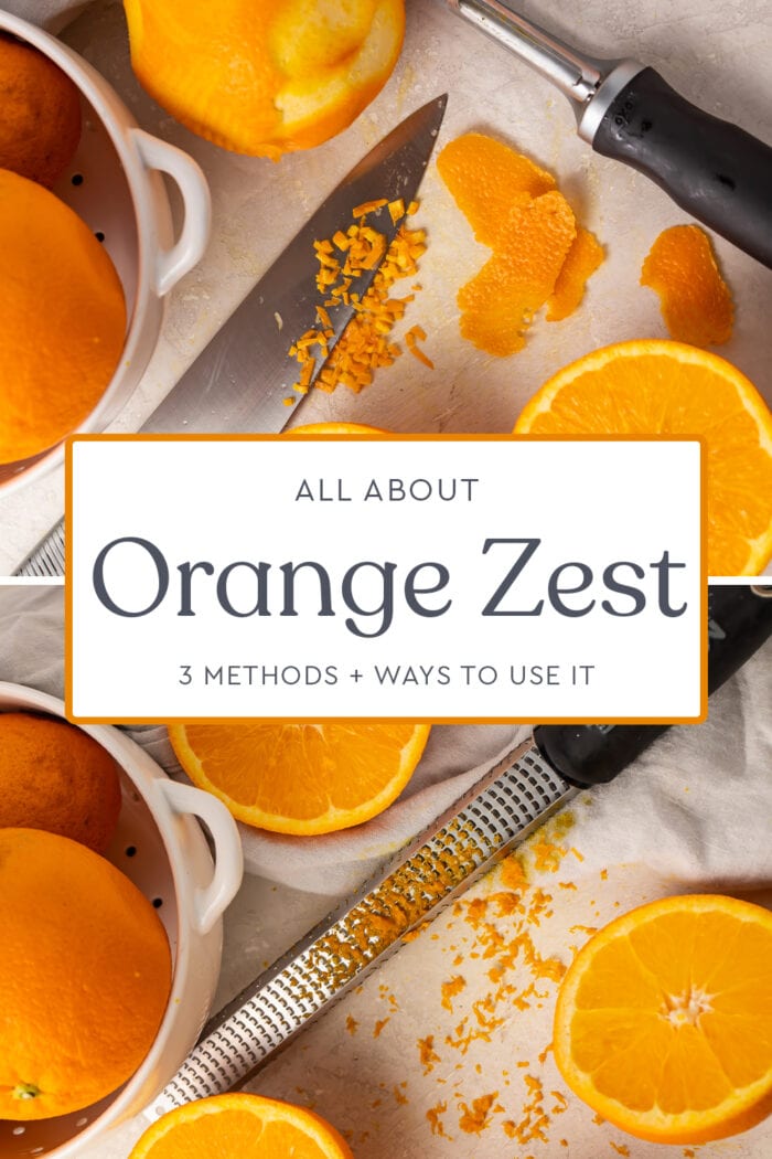 Pin graphic for orange zest