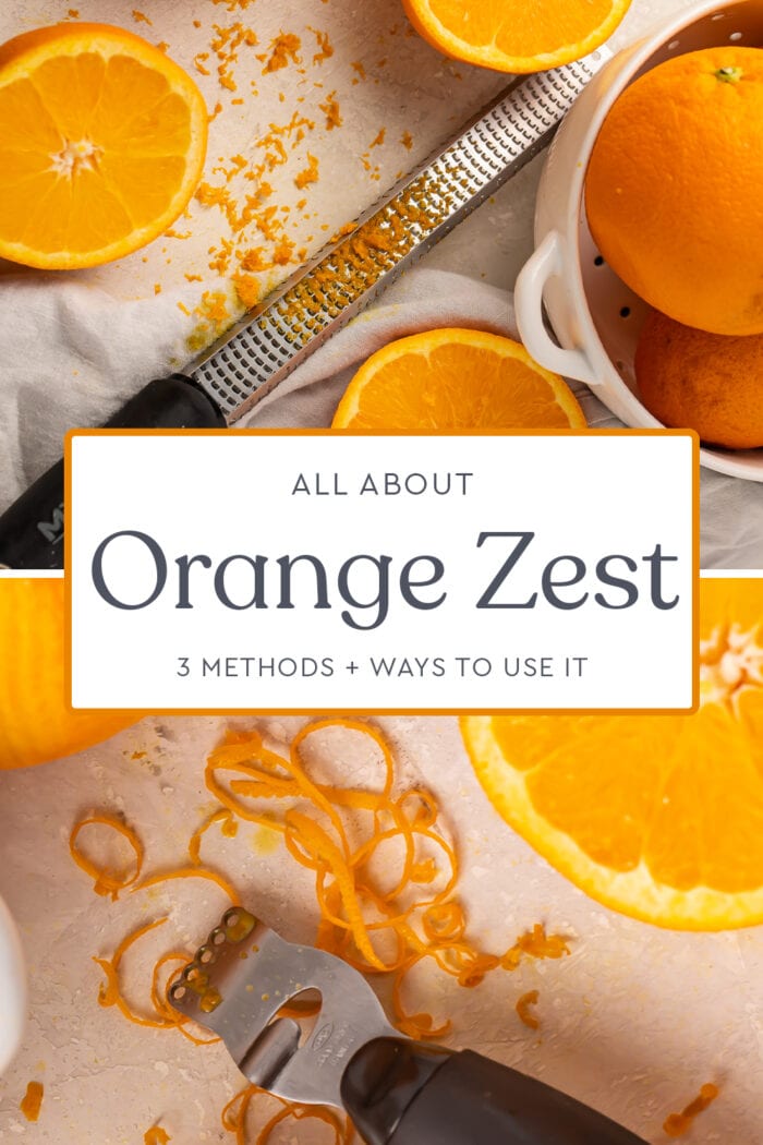 Pin graphic for orange zest