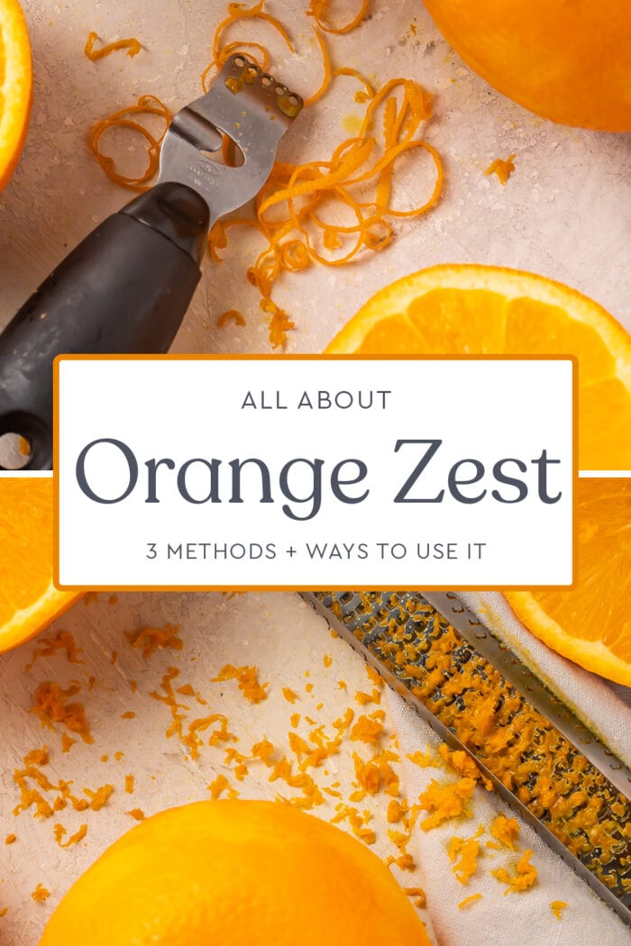 Pin graphic for orange zest