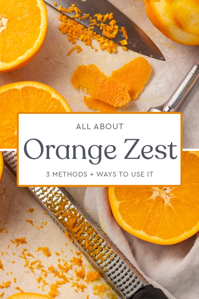 Pin graphic for orange zest