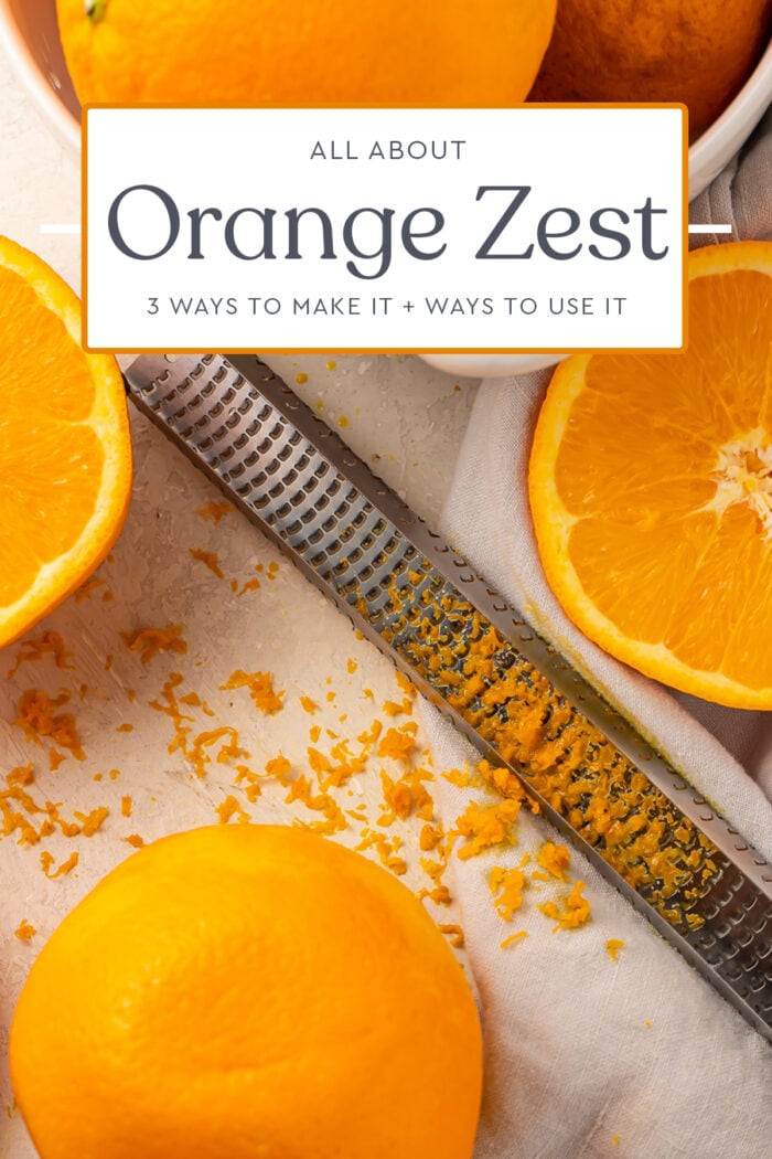 Pin graphic for orange zest