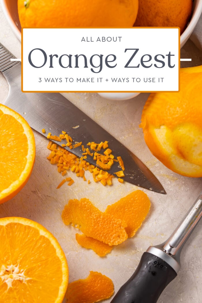 Pin graphic for orange zest