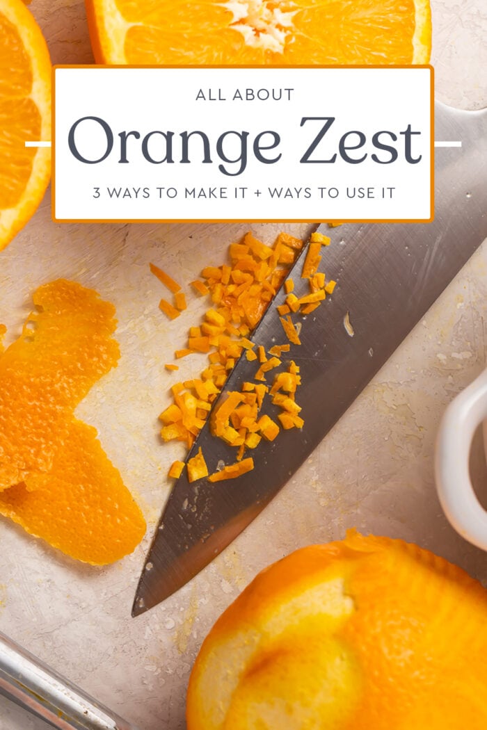 Pin graphic for orange zest