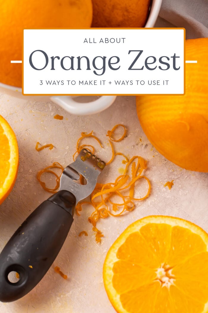 Pin graphic for orange zest