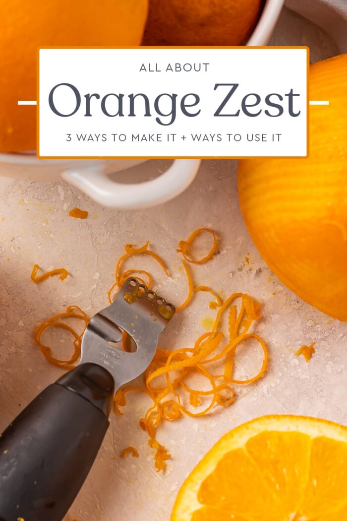 Pin graphic for orange zest