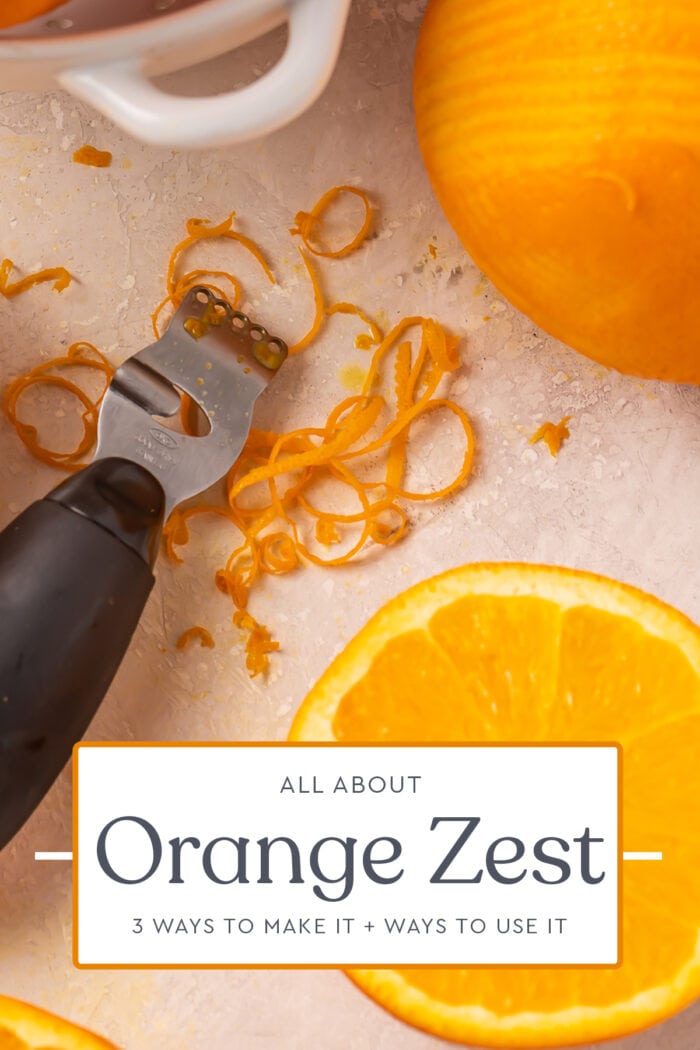 Pin graphic for orange zest