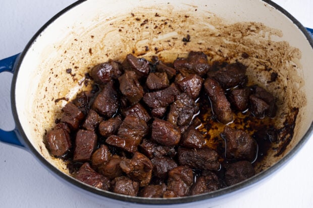 Pork adobo in dutch oven