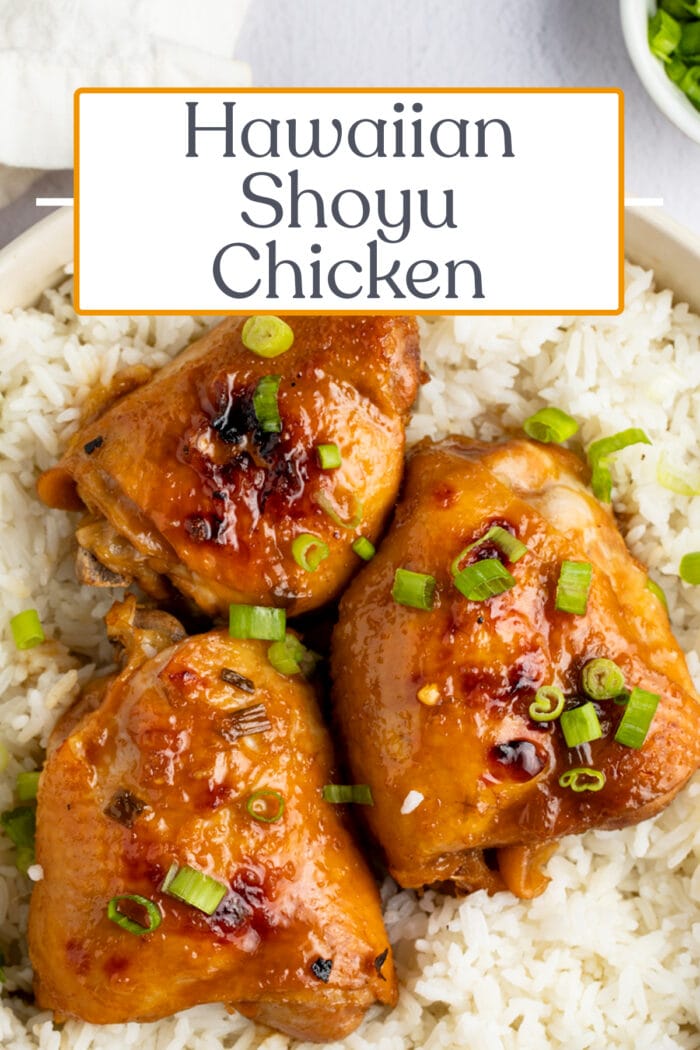 Pin graphic for shoyu chicken