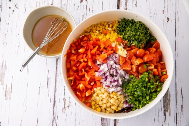 Texas caviar deconstructed in two separate bowls