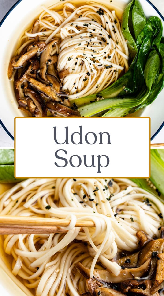 Pin graphic for udon soup