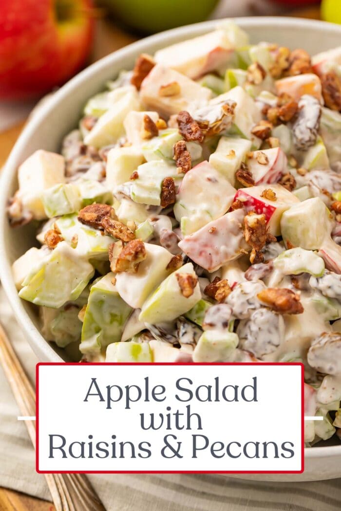 Pin graphic for apple salad