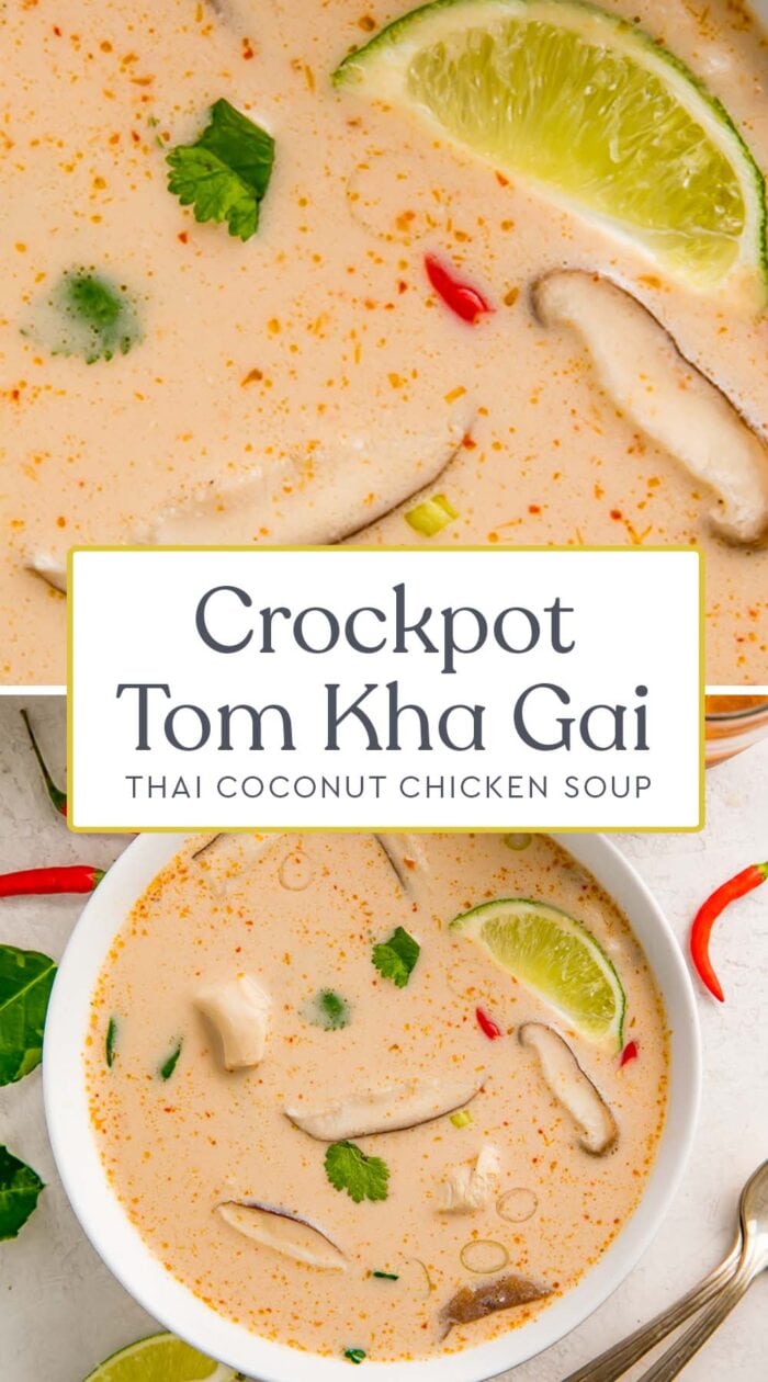 Pin graphic for slow cooker tom kha gai